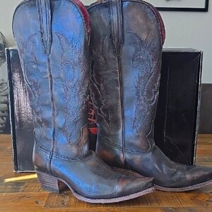 Freebird Leather Woodland Black Cowgirl Boots Size 10